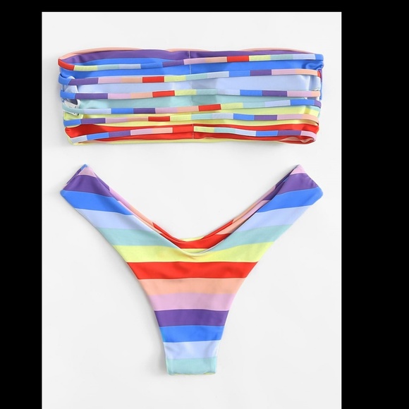 Super cute rainbow bikini size S! NWOT - Picture 2 of 5